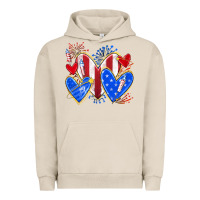 Pigment French Oak 4th of july hearts Urban Hoodie - texasbilliewilder