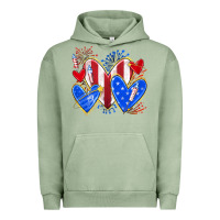 Pigment Oil Green 4th of july hearts Urban Hoodie - texasbilliewilder