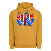 Pigment Peanut Butter 4th of july hearts Urban Hoodie - texasbilliewilder