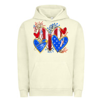 Pigment Pistachio 4th of july hearts Urban Hoodie - texasbilliewilder