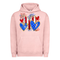Pigment Salmon 4th of july hearts Urban Hoodie - texasbilliewilder