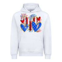 White 4th of july hearts Urban Hoodie - texasbilliewilder
