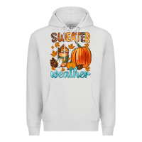 Dove Grey bonfires flannels s'mores campfires and pumpkins Premium Hoodie - Zillion Design Studio