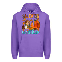 Purple bonfires flannels s'mores campfires and pumpkins Premium Hoodie - Zillion Design Studio