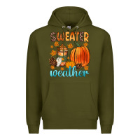 Army Green bonfires flannels s'mores campfires and pumpkins Premium Hoodie - Zillion Design Studio
