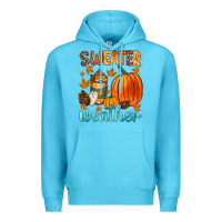 Ocean Blue bonfires flannels s'mores campfires and pumpkins Premium Hoodie - Zillion Design Studio