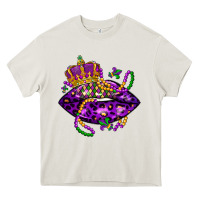 Cream mardi gras lips Heavy Core Tee - LillyAllenDesigns