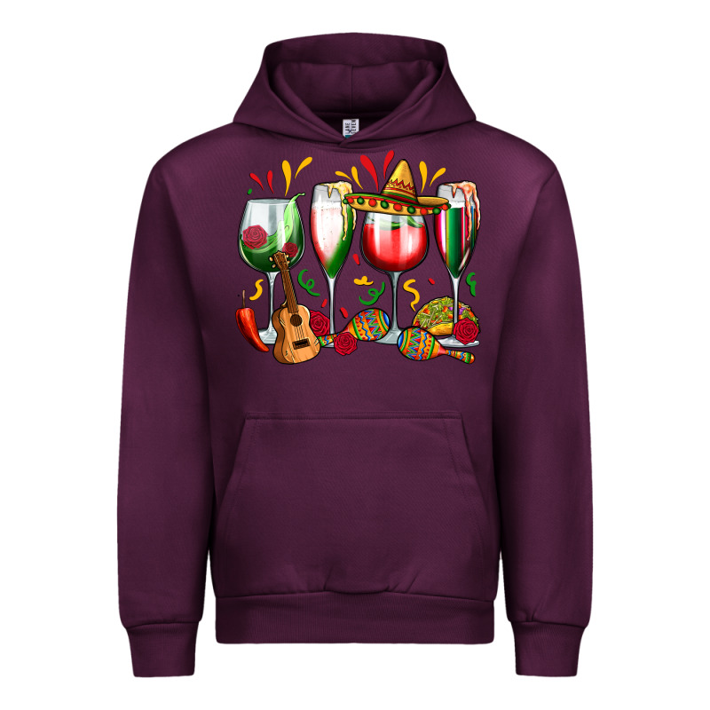 Mexico Wine Glasses Urban Hoodie by Zillion Design Studio | Teevron