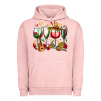 Pigment Salmon mexico wine glasses Urban Hoodie - Zillion Design Studio