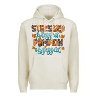 Oatmeal Heather stressed blessed pumpkin obsessed Premium Hoodie - Zillion Design Studio