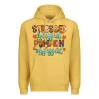 Antique Gold stressed blessed pumpkin obsessed Premium Hoodie - Zillion Design Studio