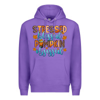 Purple stressed blessed pumpkin obsessed Premium Hoodie - Zillion Design Studio