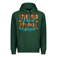Sports Green stressed blessed pumpkin obsessed Premium Hoodie - Zillion Design Studio