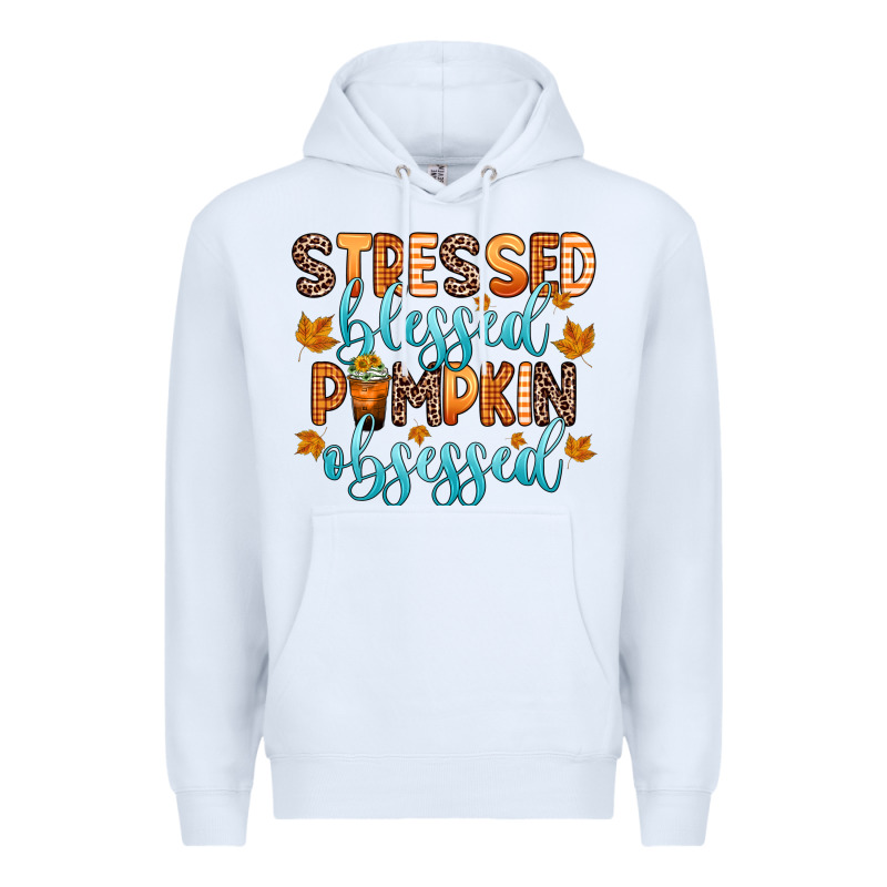 Stressed Blessed Pumpkin Obsessed Premium Hoodie by Zillion Design Studio | Teevron