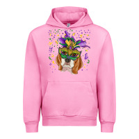 Fuchsia Pink mardi gras  mask beagle Urban Hoodie - RanaPortraitStore