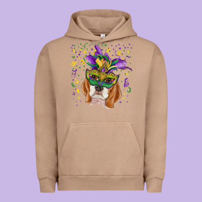 Urban Hoodie mardi gras  mask beagle