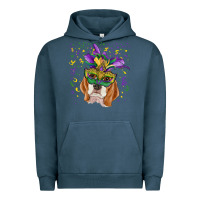 Pigment Midnight Navy mardi gras  mask beagle Urban Hoodie - RanaPortraitStore