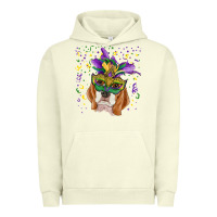 Pigment Pistachio mardi gras  mask beagle Urban Hoodie - RanaPortraitStore