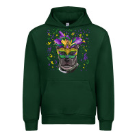Forest Green mardi gras  mask pitbull Urban Hoodie - RanaPortraitStore
