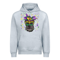 Heather Grey mardi gras  mask pitbull Urban Hoodie - RanaPortraitStore