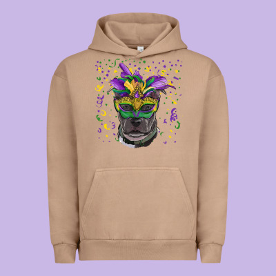 Urban Hoodie mardi gras  mask pitbull
