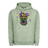 Pigment Oil Green mardi gras  mask pitbull Urban Hoodie - RanaPortraitStore