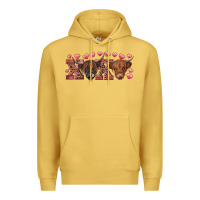 Antique Gold xoxo highland cows Premium Hoodie - RanaPortraitStore