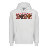 Dove Grey xoxo highland cows Premium Hoodie - RanaPortraitStore