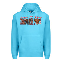 Ocean Blue xoxo highland cows Premium Hoodie - RanaPortraitStore