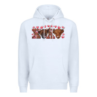 White xoxo highland cows Premium Hoodie - RanaPortraitStore