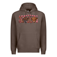 Coffee xoxo highland cows Premium Hoodie - RanaPortraitStore
