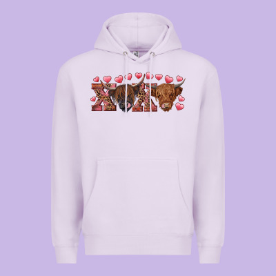 Xoxo Highland Cows Premium Hoodie Designed By Ranaportraitstore