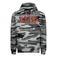 Slate Camo xoxo highland cows Premium Hoodie - RanaPortraitStore