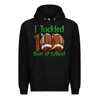 Black i tackled 100 days of school football Premium Hoodie - texasbilliewilder