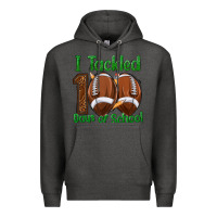 Charcoal Heather i tackled 100 days of school football Premium Hoodie - texasbilliewilder