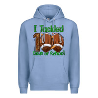 Colony Blue i tackled 100 days of school football Premium Hoodie - texasbilliewilder
