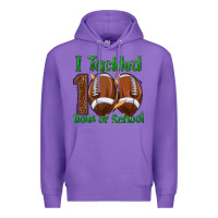 Purple i tackled 100 days of school football Premium Hoodie - texasbilliewilder