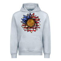 Heather Grey 4th of july sunflower Urban Hoodie - texasbilliewilder