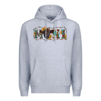 Heather Grey western mini black highland calf Premium Hoodie - RanaPortraitStore