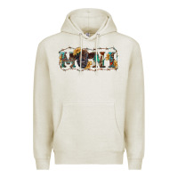 Oatmeal Heather western mini black highland calf Premium Hoodie - RanaPortraitStore