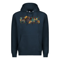 Navy western mini black highland calf Premium Hoodie - RanaPortraitStore
