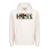 Pale Pink western mini black highland calf Premium Hoodie - RanaPortraitStore