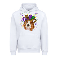 White mardi gras beagle Urban Hoodie - RanaPortraitStore