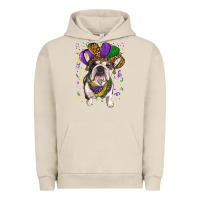 Pigment French Oak mardi gras hat  english bulldog Urban Hoodie - RanaPortraitStore