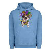 Pigment Pebble Blue mardi gras hat  english bulldog Urban Hoodie - RanaPortraitStore