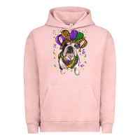 Pigment Salmon mardi gras hat  english bulldog Urban Hoodie - RanaPortraitStore
