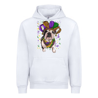 White mardi gras hat  english bulldog Urban Hoodie - RanaPortraitStore