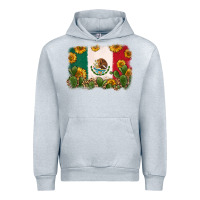Heather Grey mexican flag Urban Hoodie - Zillion Design Studio