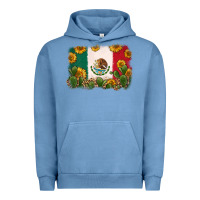 Pigment Pebble Blue mexican flag Urban Hoodie - Zillion Design Studio