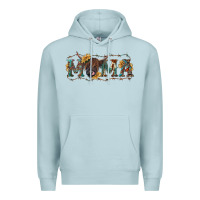 Blue Mist western mama with highland cow Premium Hoodie - RanaPortraitStore
